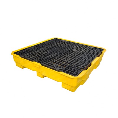 Estiba plástica antiderrame 4 tambores - Cartón y Estiba