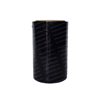 Stretch negro 16.6 cm x 157 mt calibre 8 - Cartón y Estiba