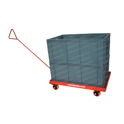 Carro metálico porta canastillas - Cartón y Estiba