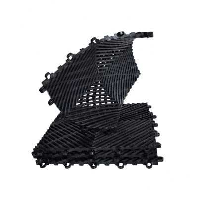 Piso moduflex perforado negro 33 x 33 x 1.6cm - Cartón y Estiba