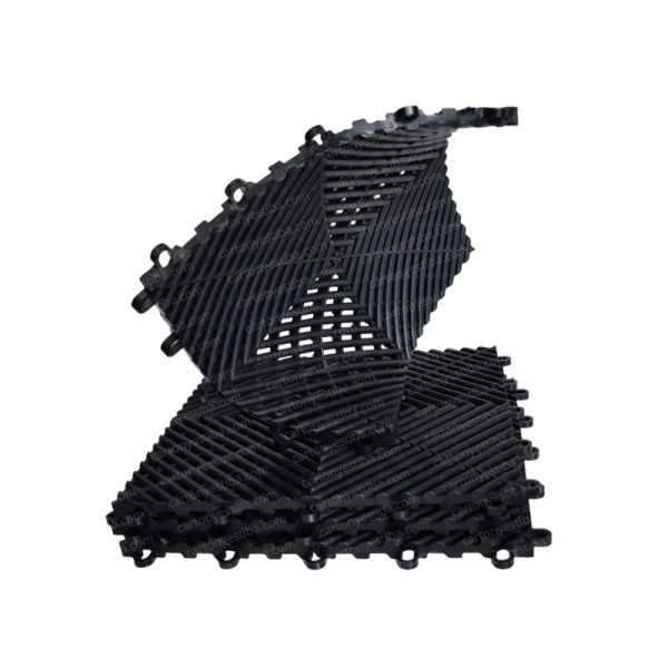 Piso moduflex perforado negro 33 x 33 x 1.6cm