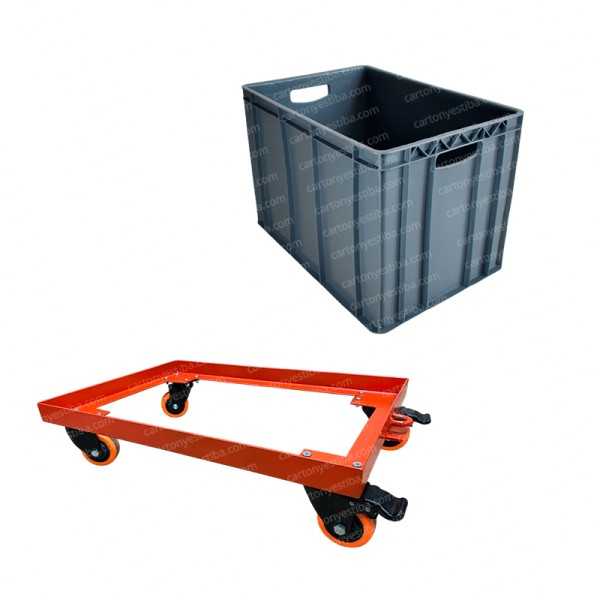 Carrito + 2 canastillas plásticas 60x40x41 cm