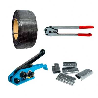 Combo zuncho + grapas + tensor y selladora - Cartón y Estiba