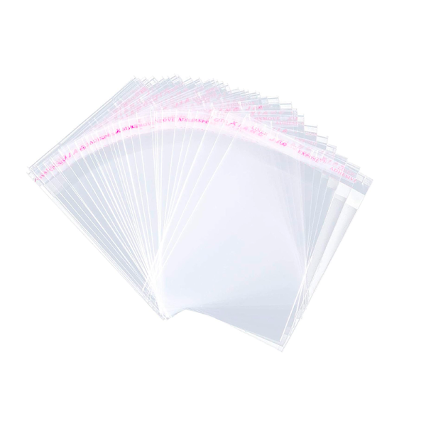 Bolsa transparente con adhesivo